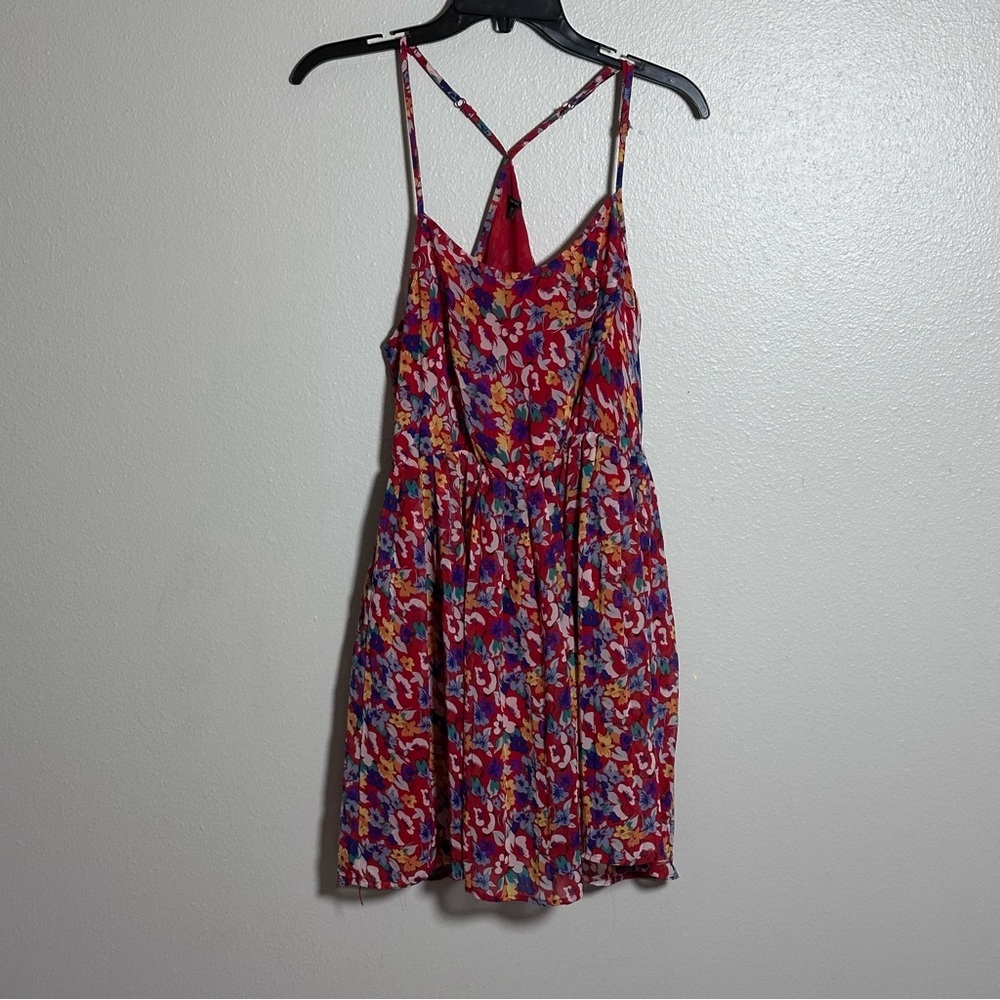 I Love H81 Women Red‎ Floral Spring Dress Size Small